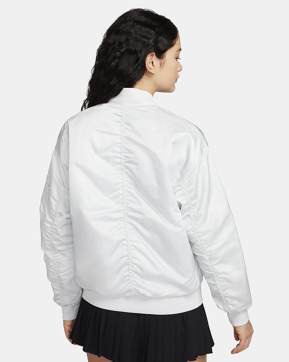 Nike Sportswear Women's Reversible Varsity Bomber Jacket - Photon Dust/Photon Dust/Black