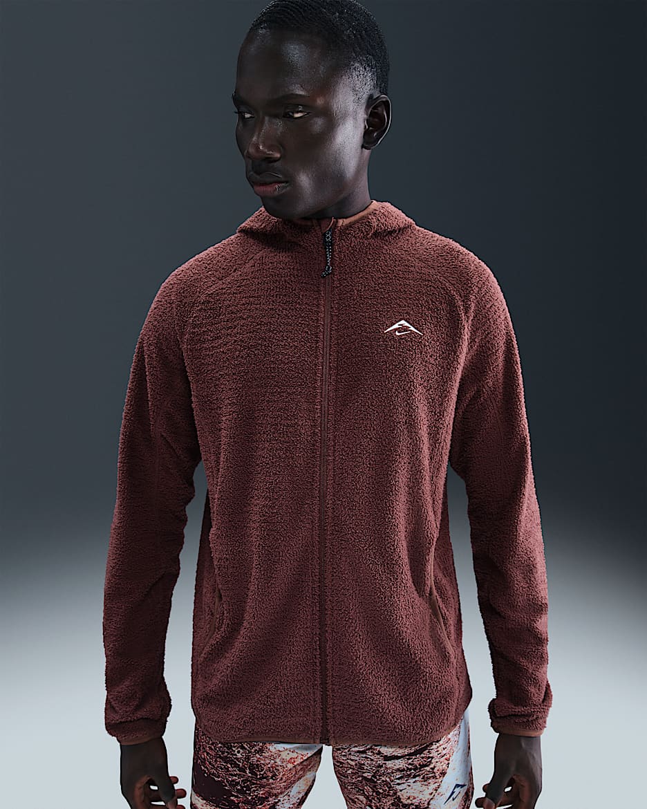 Męska kurtka do biegania z dzianiny Dri-FIT Nike Trail - Red Sepia/Summit White