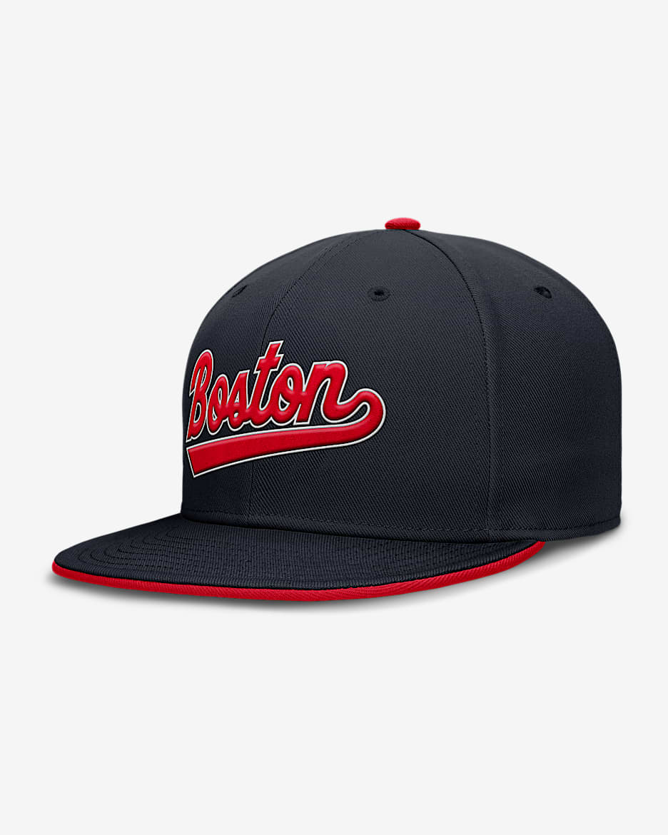 Gorra Nike Dri-FIT de la MLB ajustada para hombre Boston Red Sox True - Azul