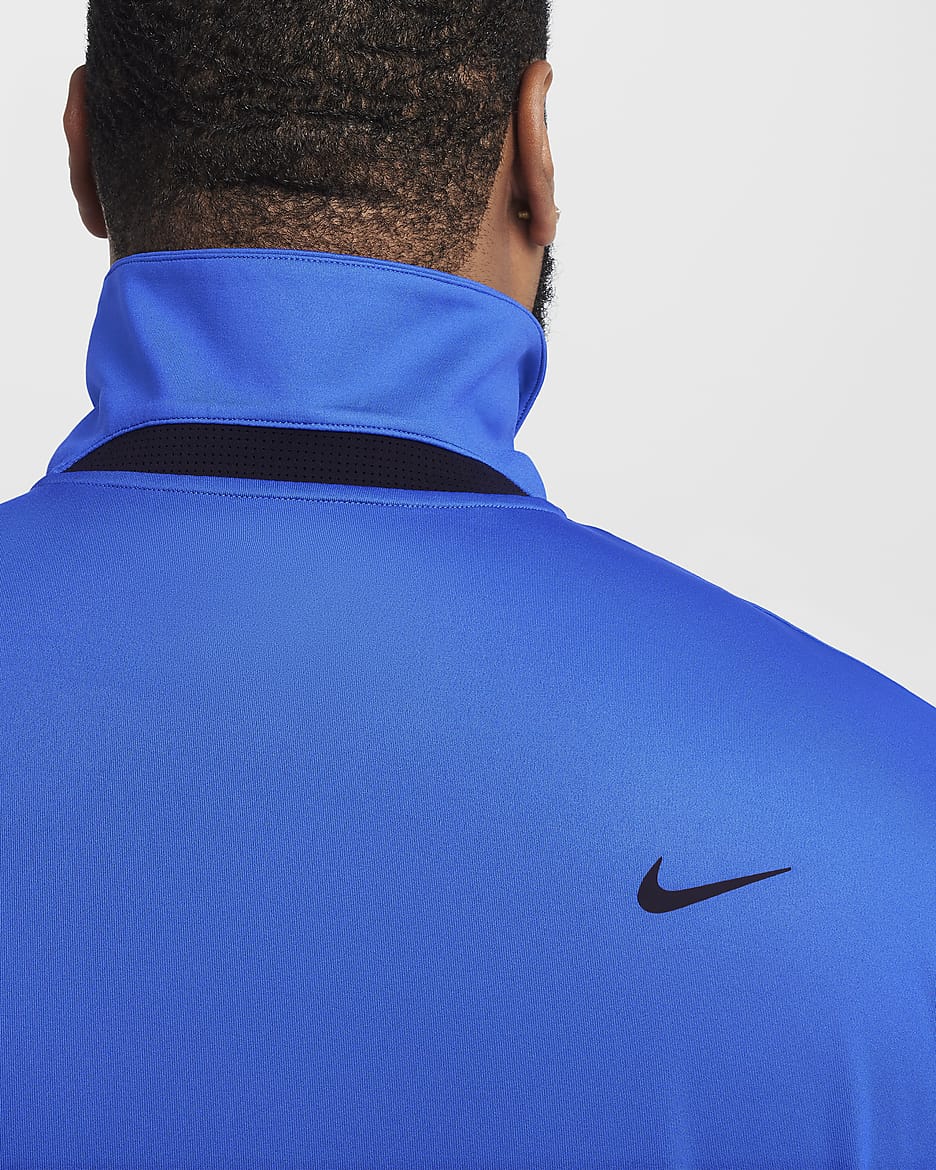 Polo de golfe sólido Nike Dri-FIT Tour para homem - Hyper Royal/Preto