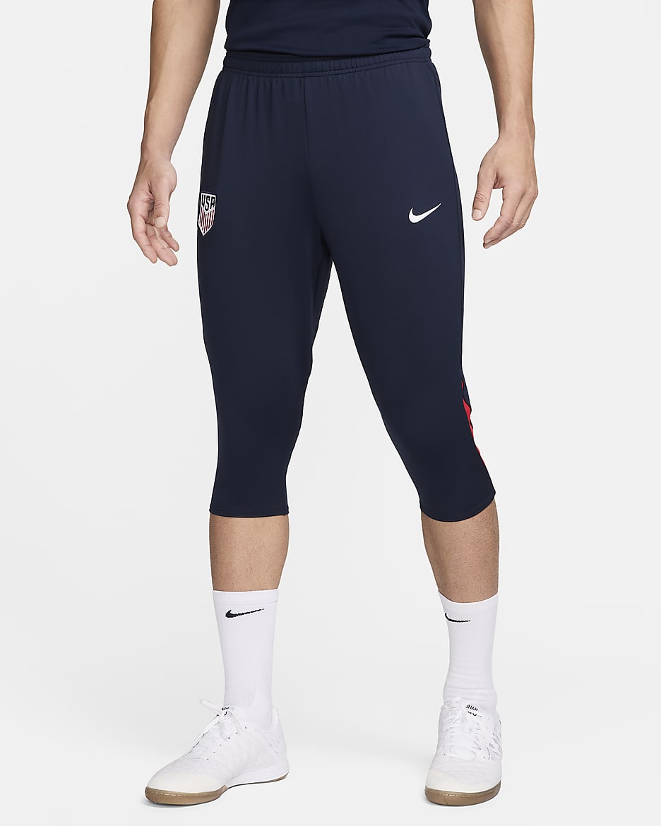 USMNT Strike Men's Nike Dri-FIT Soccer 3/4 Pants - Obsidian/Sport Red/White