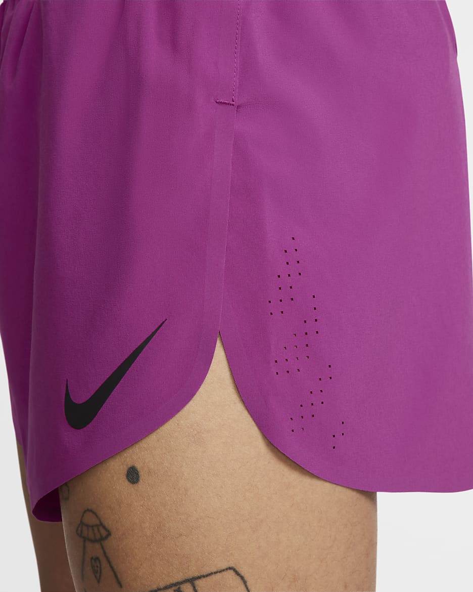 Short de running avec sous-short intégré 10 cm Dri-FIT ADV Nike AeroSwift pour homme - Hot Fuchsia/Noir