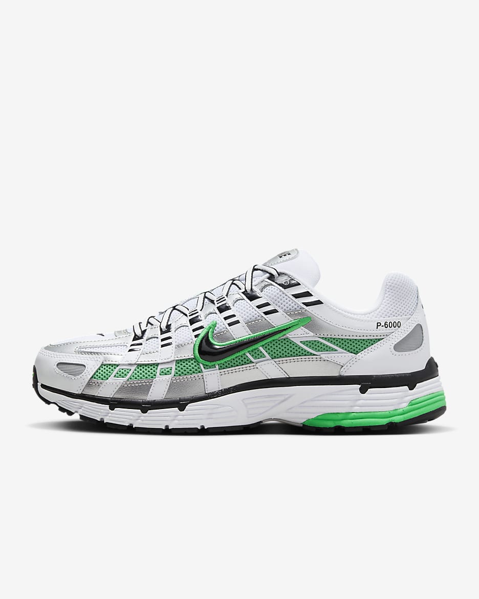 Nike P-6000 Shoes - White/Metallic Silver/Spring Green/Black