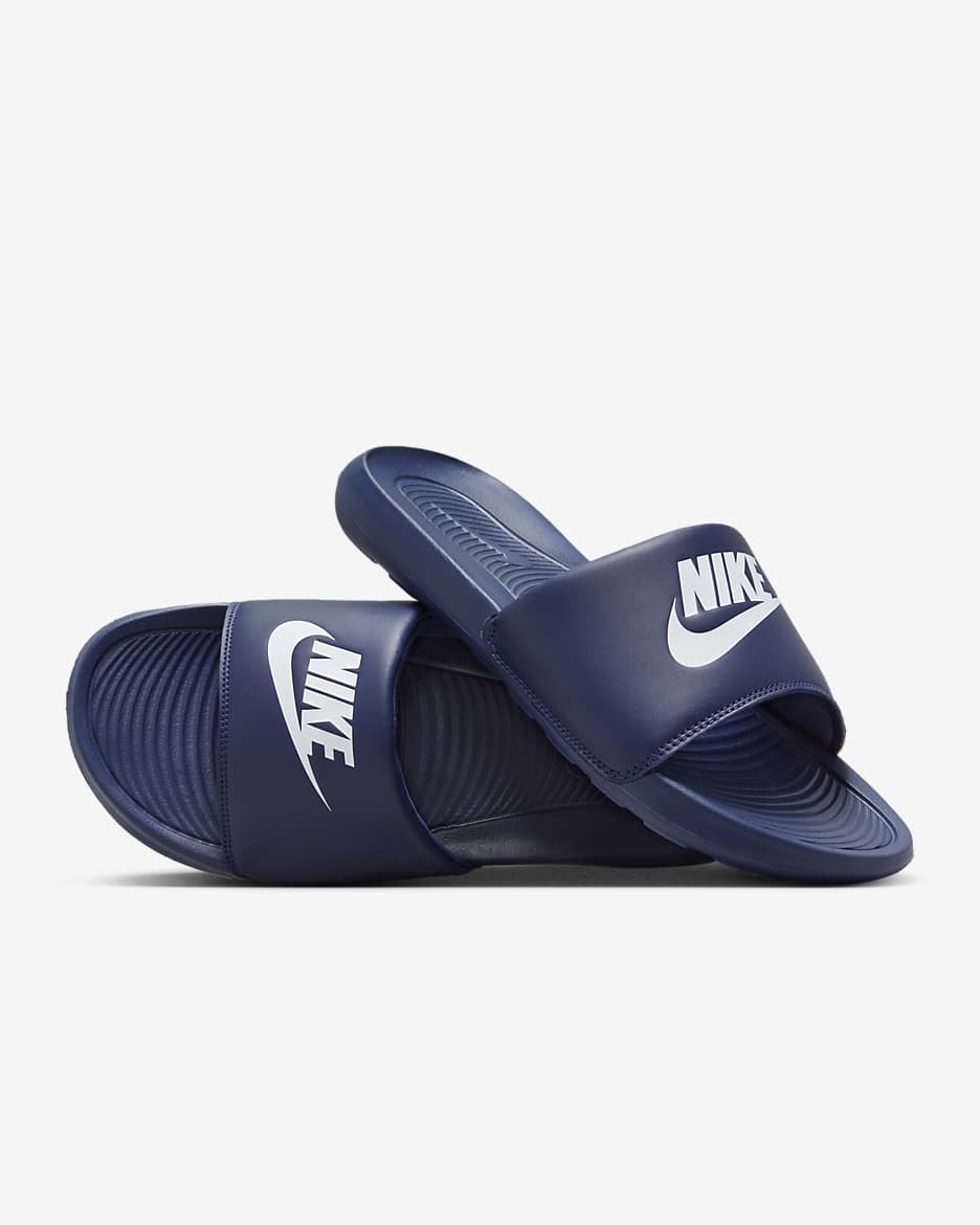 Claquette Nike Victori One pour homme - Midnight Navy/Midnight Navy/Blanc