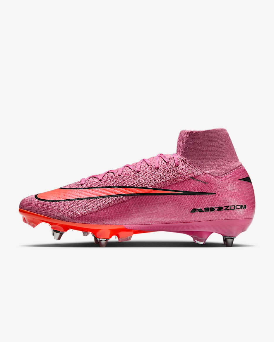 Nike Mercurial Superfly 10 Elite Yüksek Bilekli Yumuşak Zemin Kramponu - Magic Flamingo/Total Crimson/Siyah