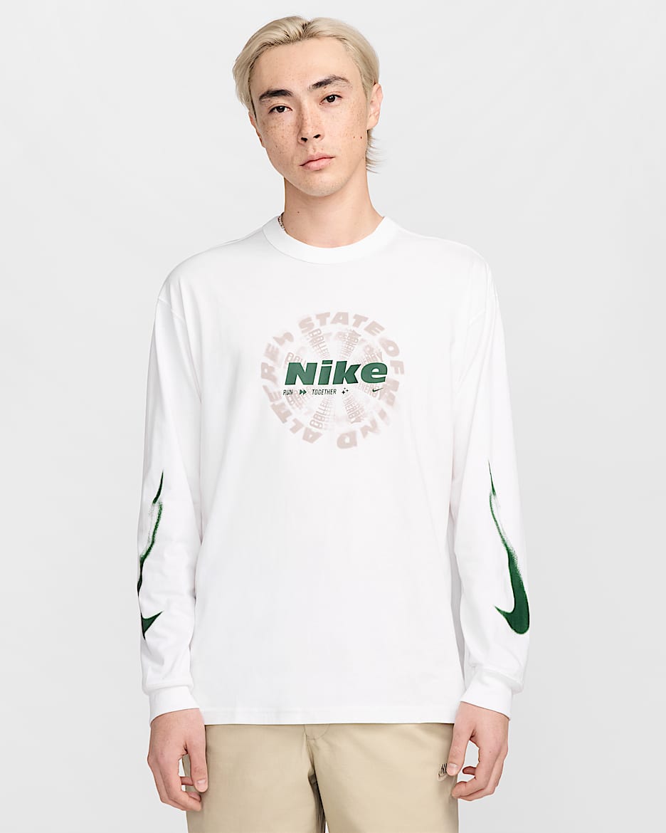Nike Sportswear Men's Long-Sleeve Tee - White/Fir