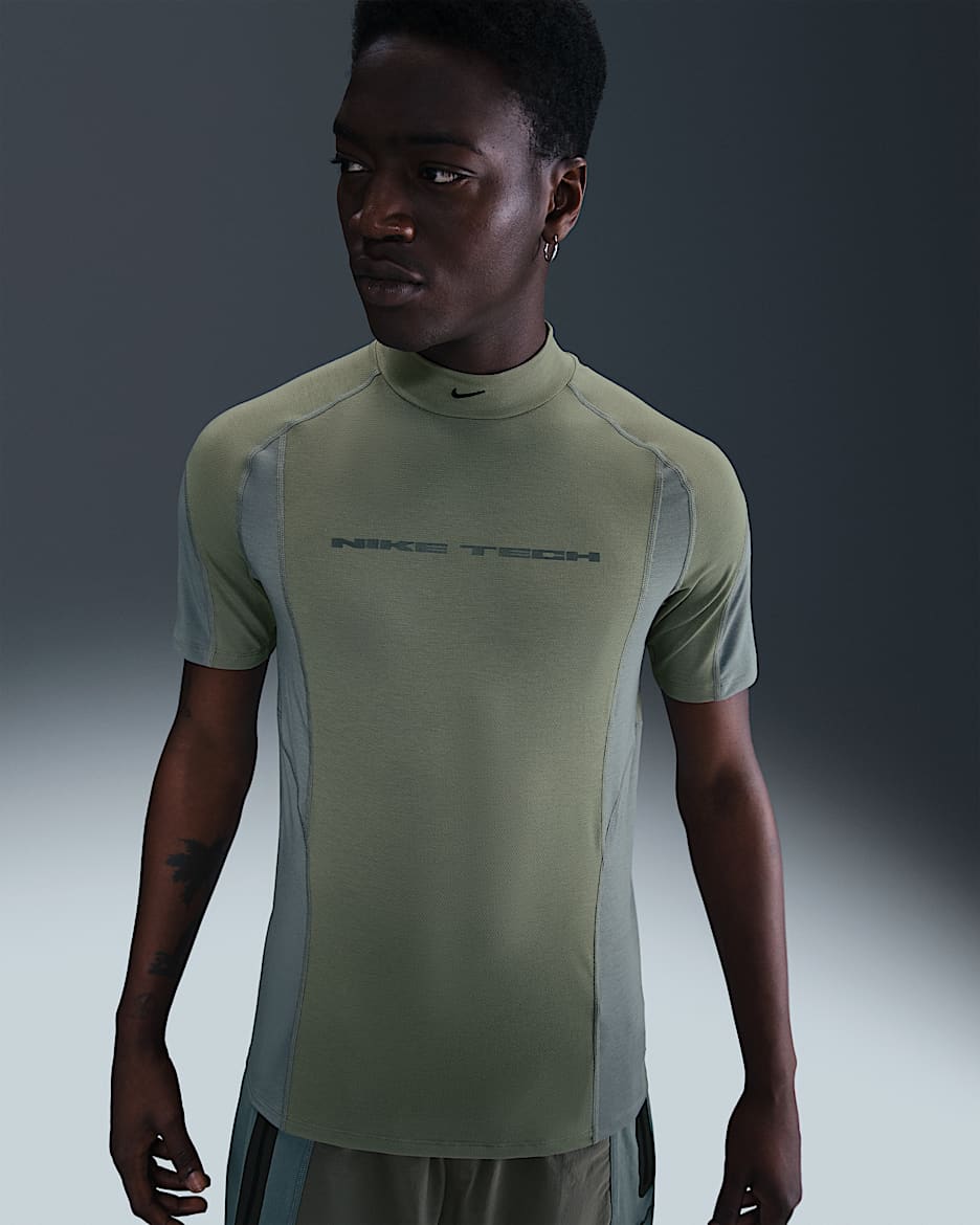 Ropa interior deportiva de manga corta Dri-FIT para hombre Nike Tech - Militar claro/Gris azulado/Gris azulado/Negro