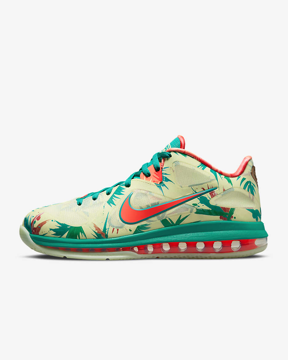 Nike LeBron 9 Low Men's Shoes - White Lime/New Green/Bright Mango