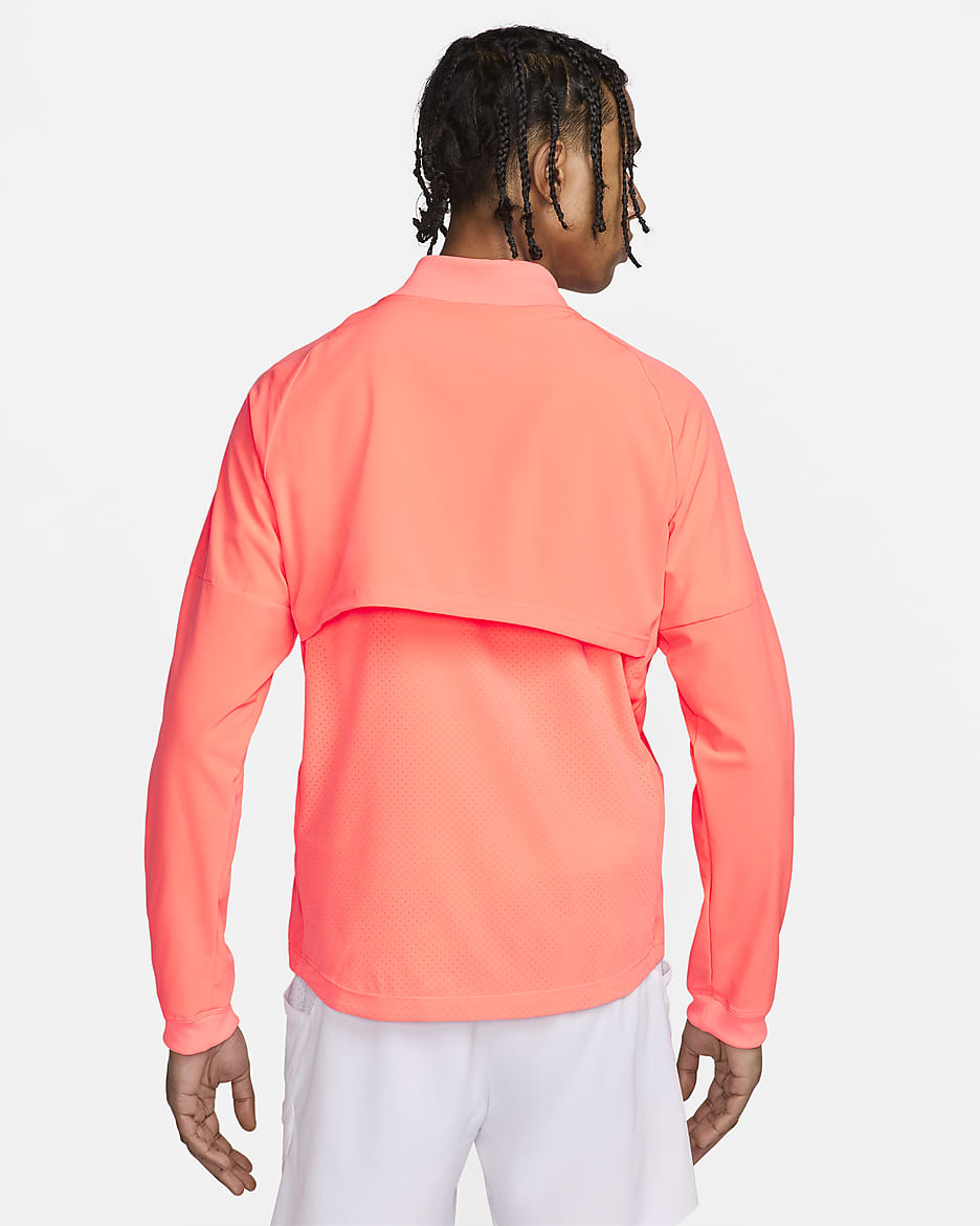 Tennisjacka Nike Dri-FIT Rafa för män - Bright Mango/Vit