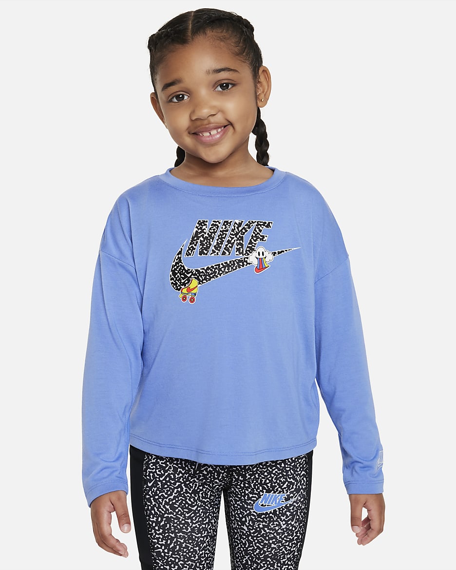 Nike Notebook Print Long Sleeve Knit Top Little Kids Top - Polar