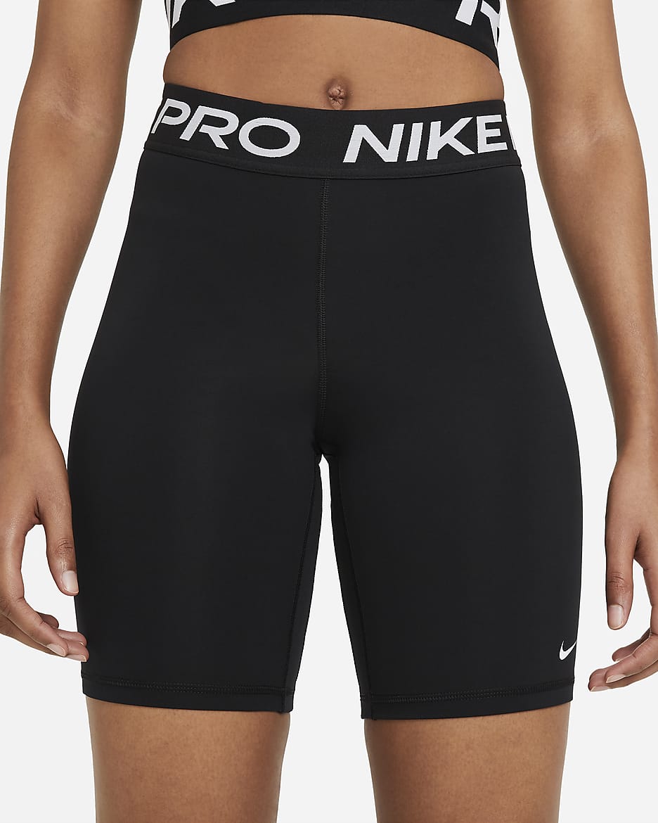 Nike Pro 365 Damenshorts (ca. 20 cm) - Schwarz/Weiß