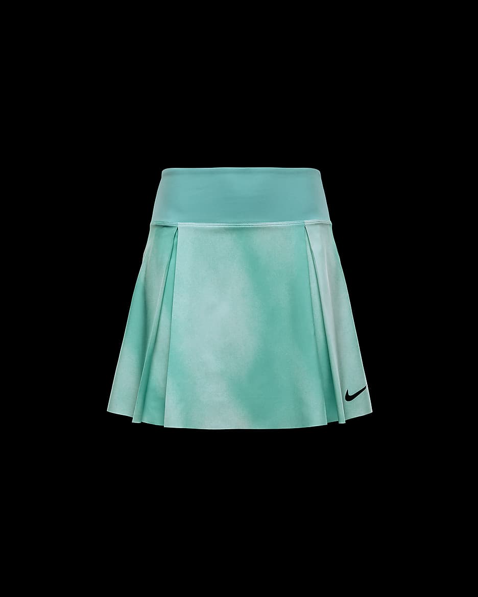 Nike Advantage Women's Dri-FIT Printed Tennis Skirt - Glacier Blue/Black