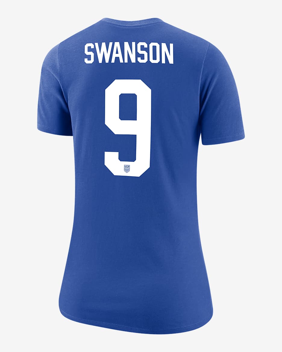 Playera de fútbol Nike para mujer Mallory Swanson USWNT - Royal juego