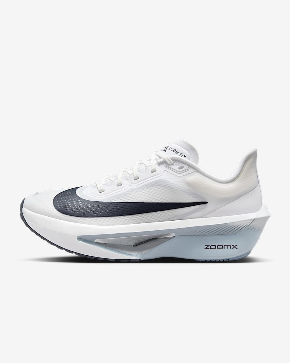 Nike Zoom Fly 6 Women's Road Racing Shoes - White/Pure Platinum/Obsidian Mist/Gridiron