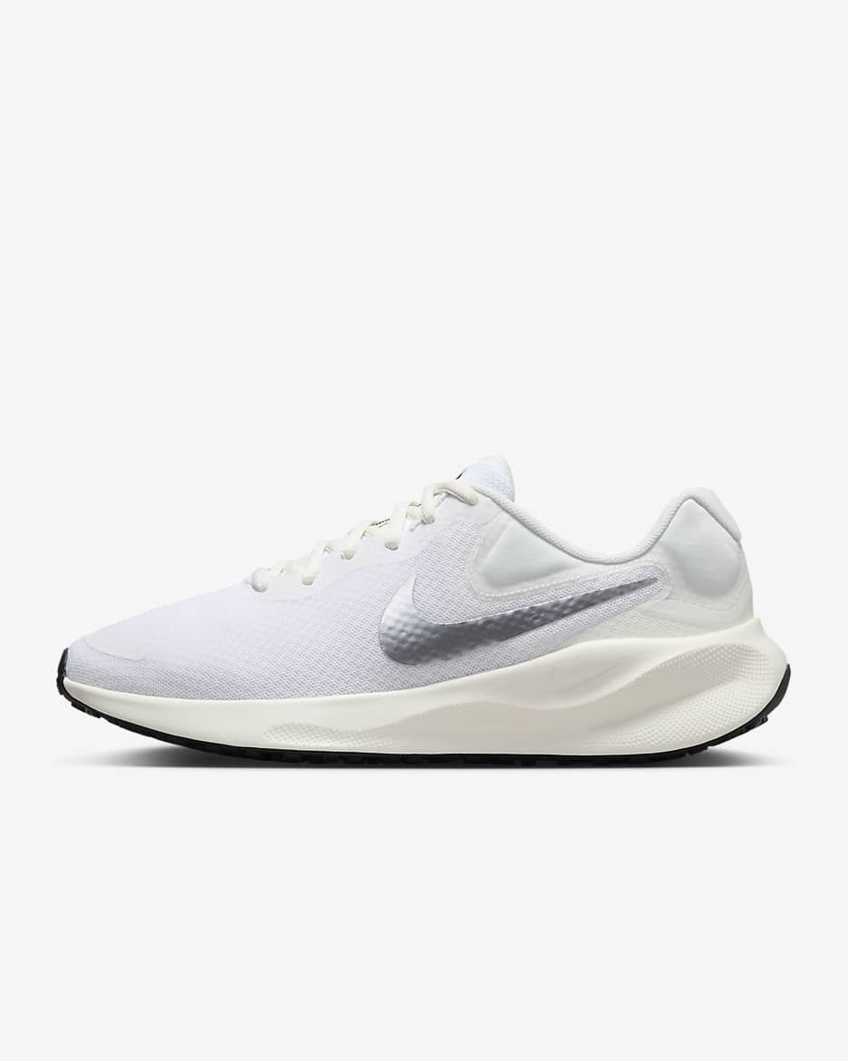 Nike Revolution 7 Women's Road Running Shoes - White/Sail/Black/Metallic Silver