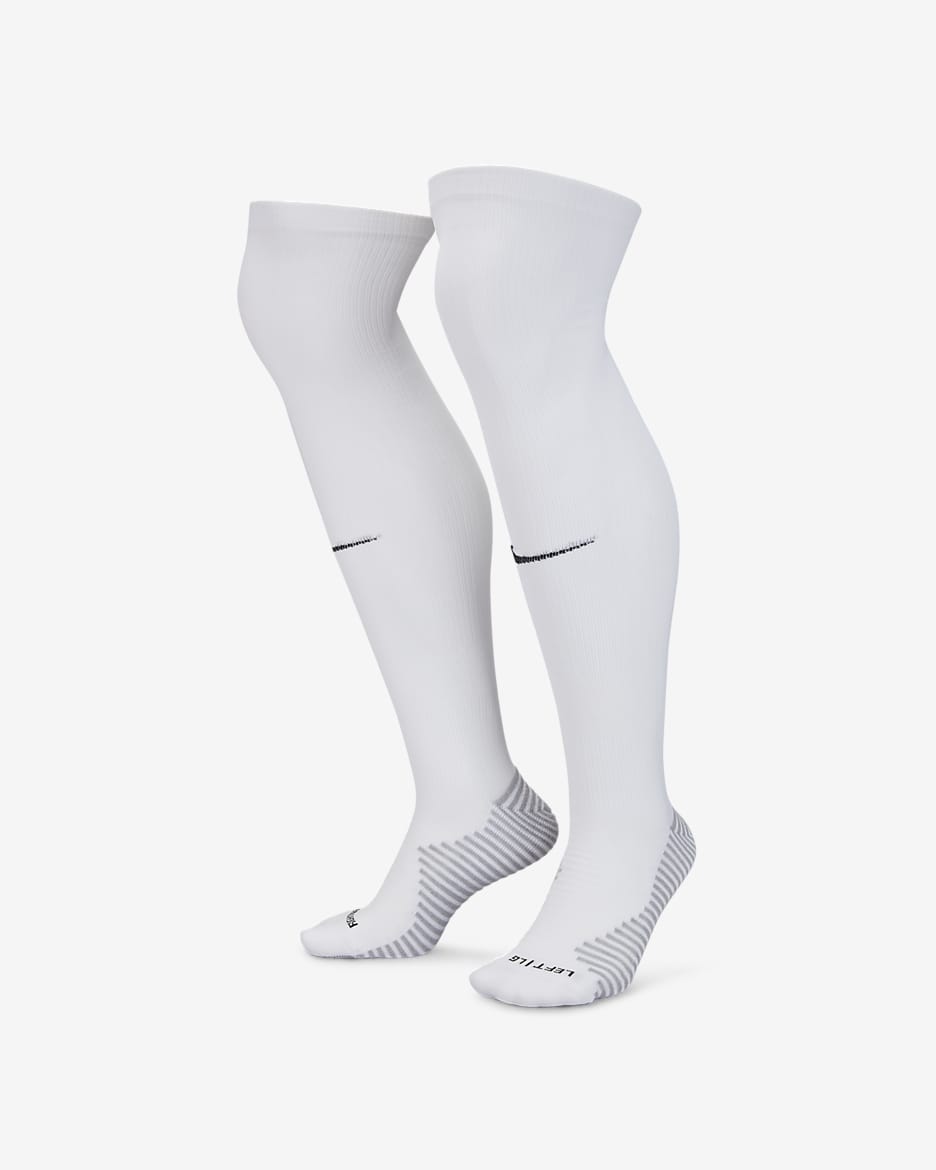 Meias de futebol pelo joelho Nike Dri-FIT Strike - Branco/Preto