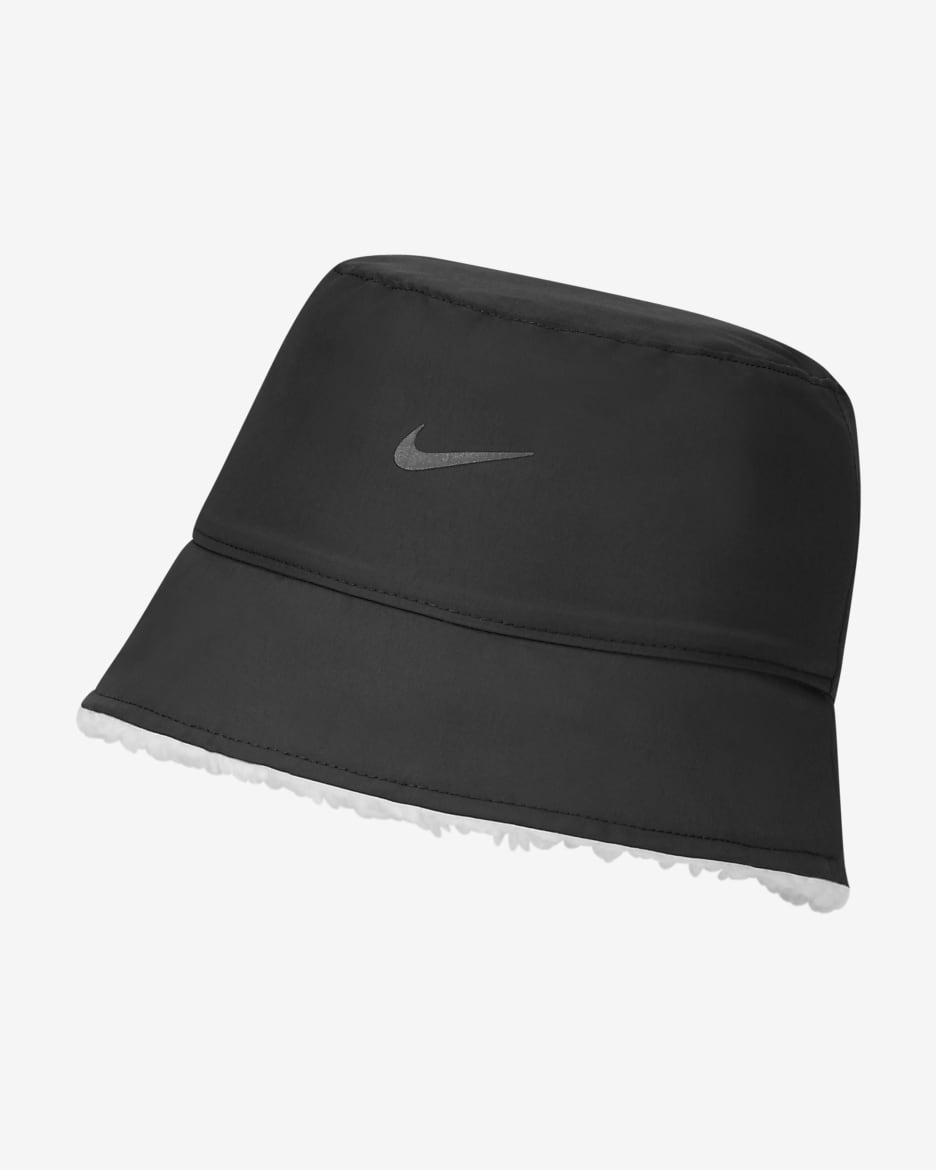 Nike Sportswear Reversible Fleece Bucket Hat - White/Black/Black