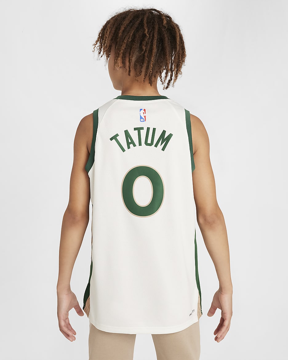 Jayson Tatum Boston Celtics 2023/24 City Edition Camiseta Nike Dri-FIT NBA Swingman - Niño/a - Sail