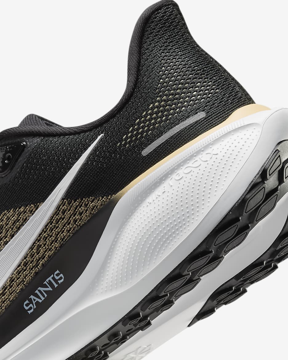 Tenis de correr en pavimento para hombre Nike Pegasus 41 NFL New Orleans Saints - Negro/Blanco/Oro team/Blanco