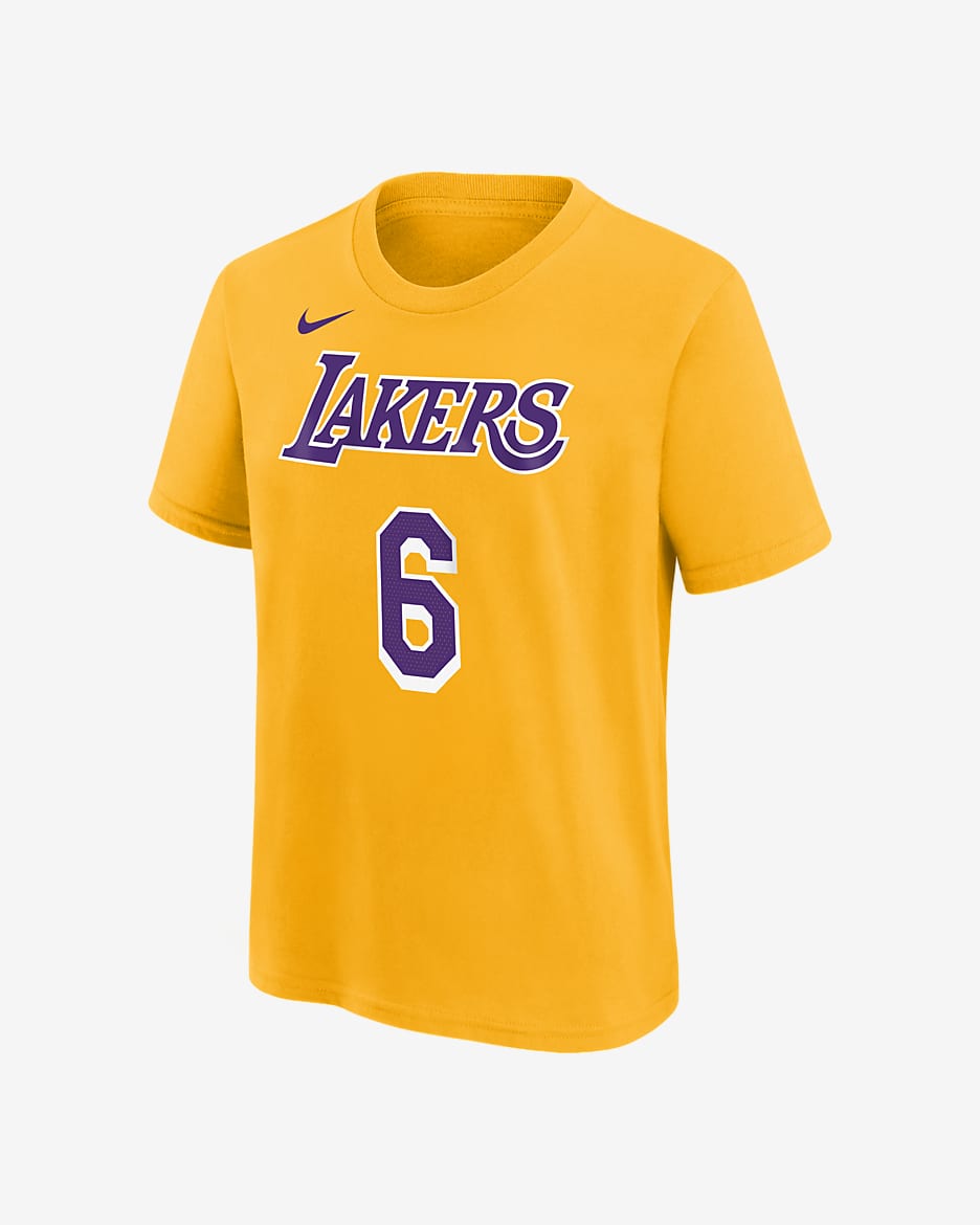 Playera de Nike NBA para niños talla grande LeBron James Lakers - Amarillo