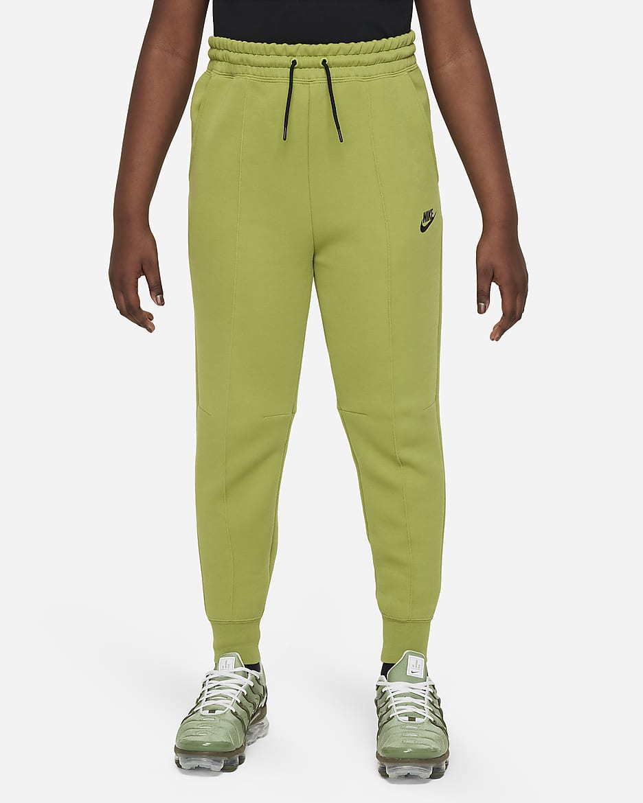 Nike Sportswear Tech Fleece Big Kids' (Girls') Joggers (Extended Size) - Pear/Black/Black