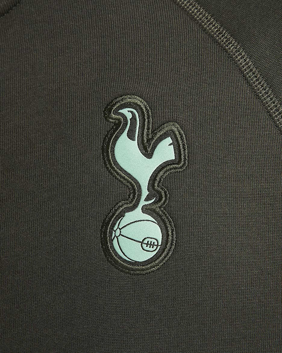 Męska kurtka piłkarska z zamkiem na całej długości Nike Tottenham Hotspur Tech Fleece Windrunner (wersja trzecia) - Sequoia/Enamel Green