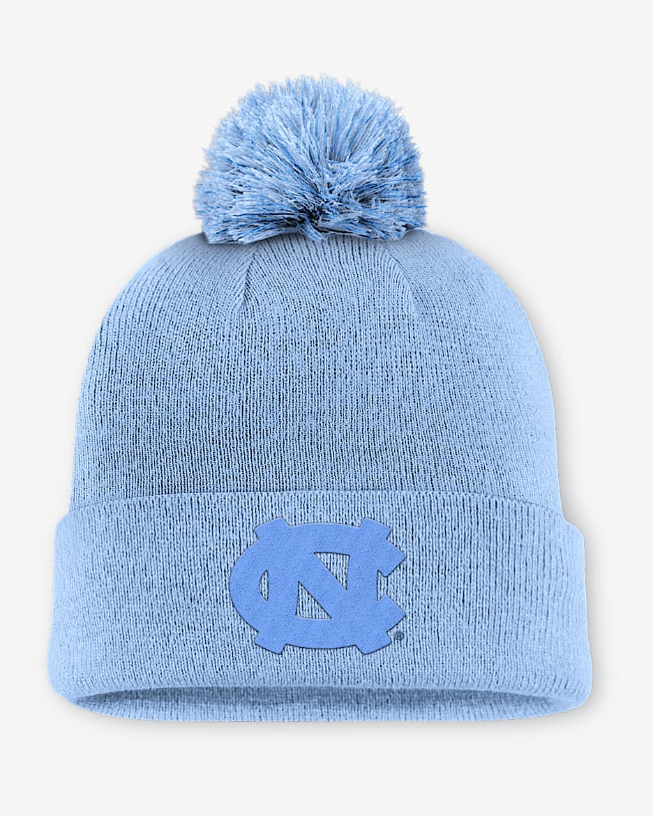 North Carolina Primetime Campus Toned Men's Jordan Brand College Cuffed Pom Beanie - Light Blue
