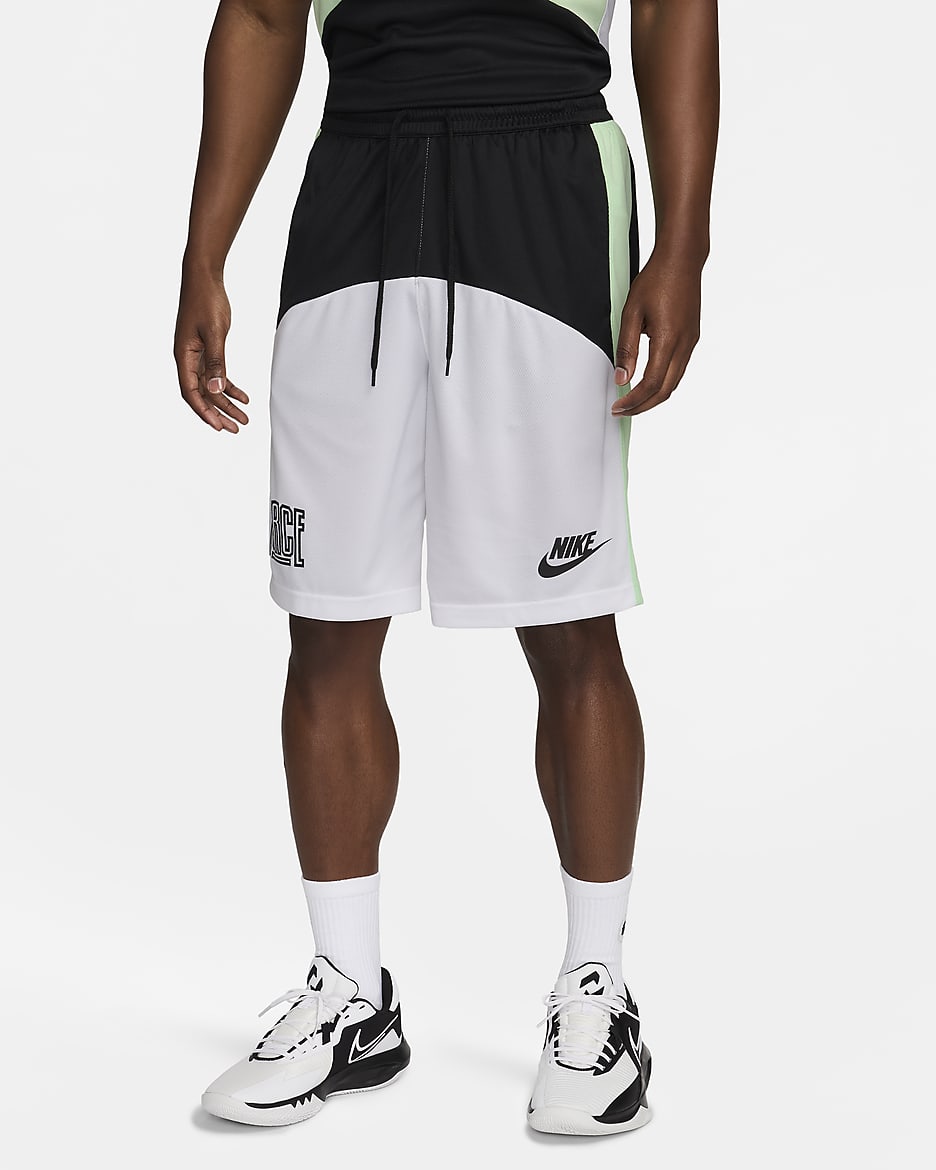 Shorts de básquetbol Dri-FIT de 28 cm para hombre Nike Starting 5 - Negro/Blanco/Verde vapor/Negro