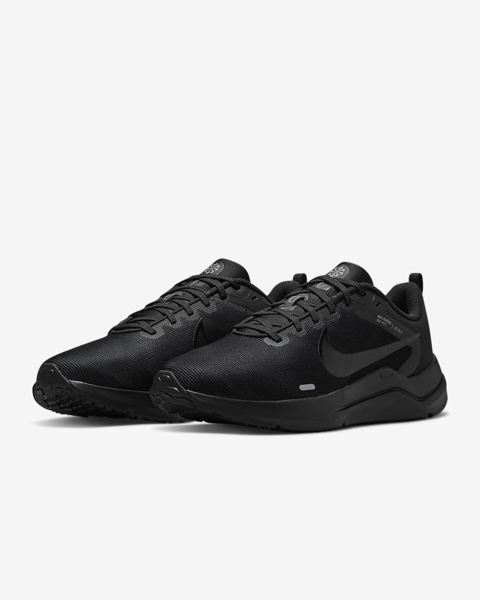 Nike Downshifter 12 Men's Road Running Shoes - Black/Particle Grey/Dark Smoke Grey