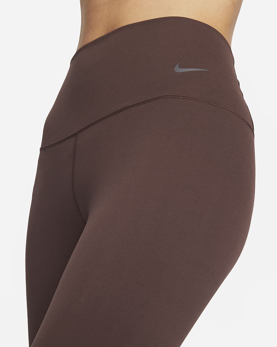 Leggings cropped de tiro alto de sujeción suave para mujer Nike Zenvy - Tierra/Negro