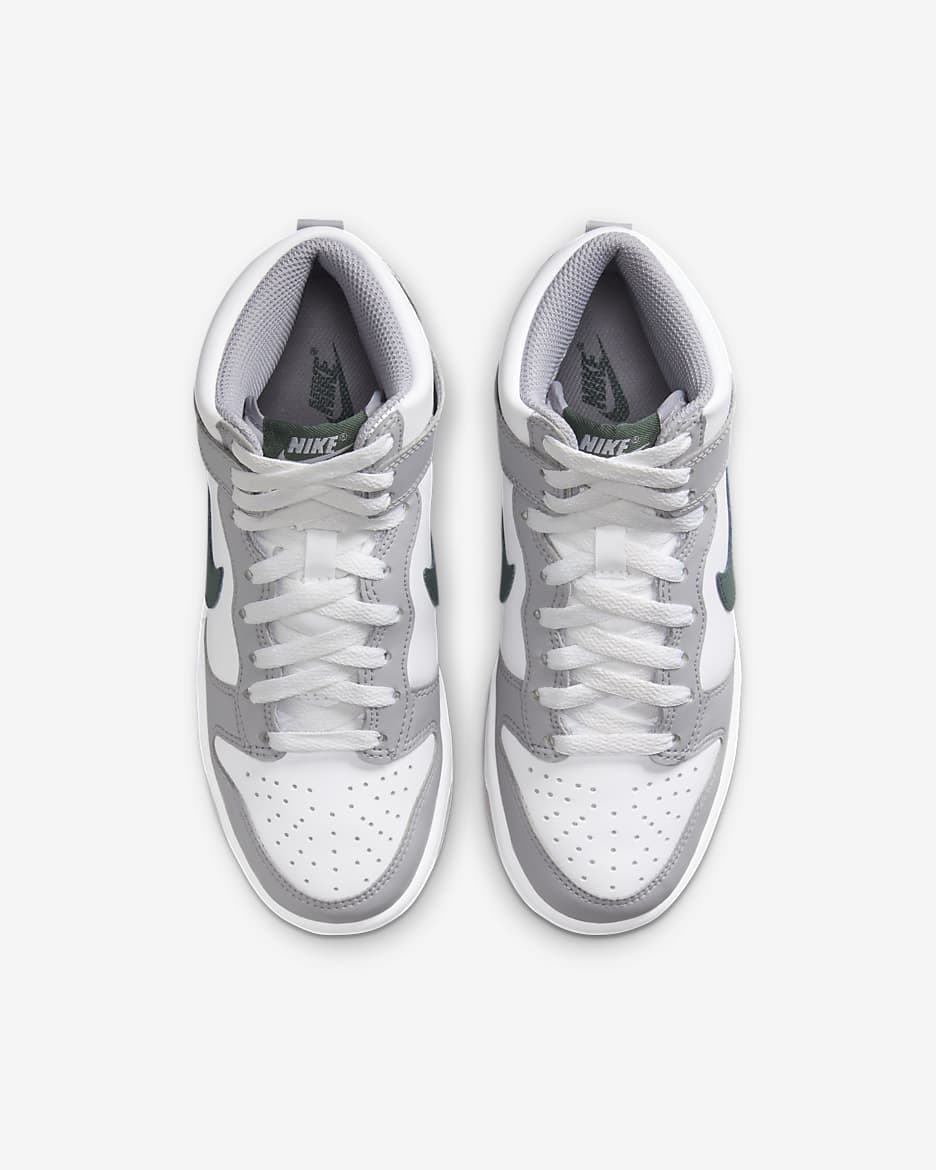 Buty dla dużych dzieci Nike Dunk High - Biel/Cement Grey/Vintage Green