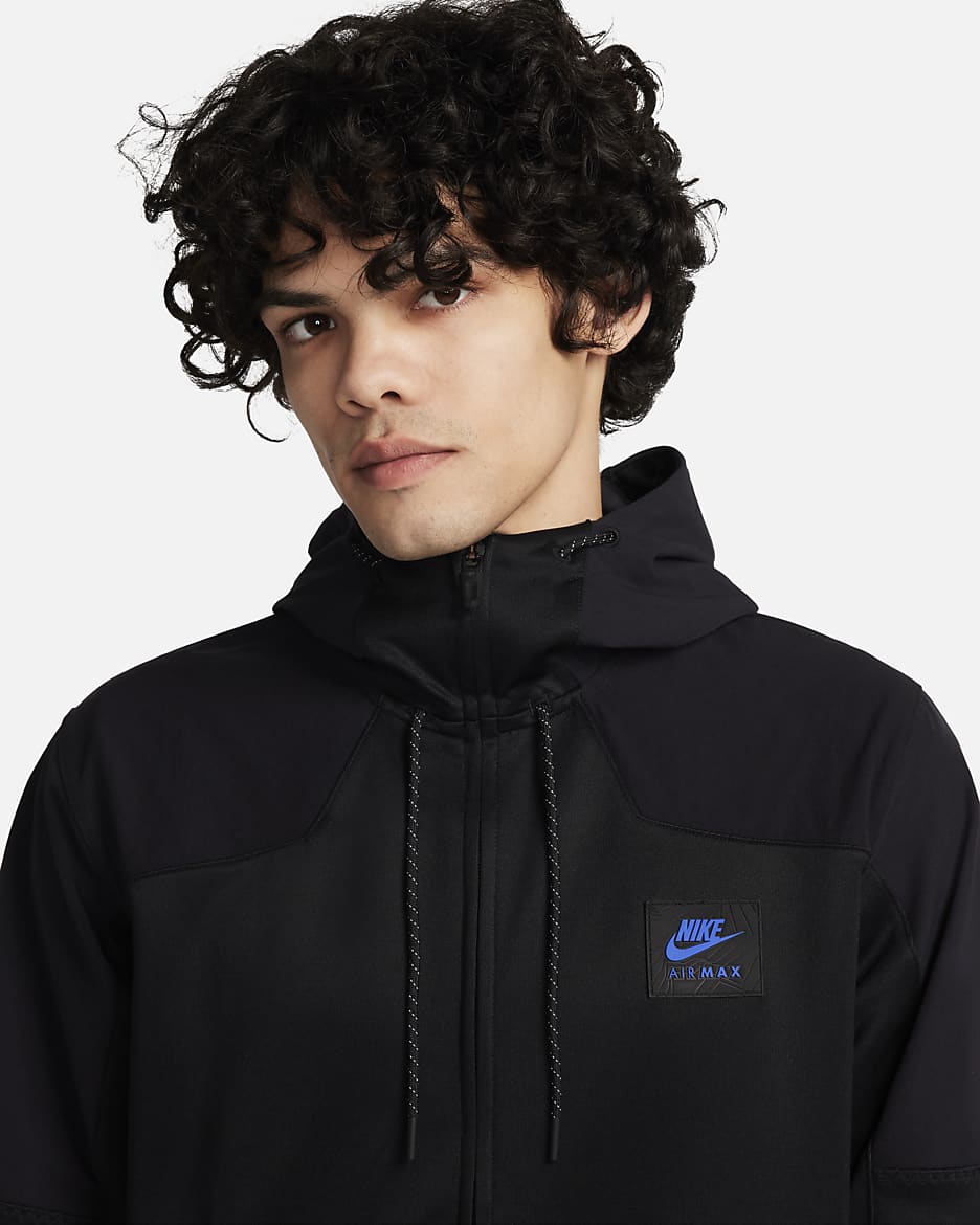 Nike Air Max Men's Full-Zip Hoodie - Black/Black/Black/Game Royal