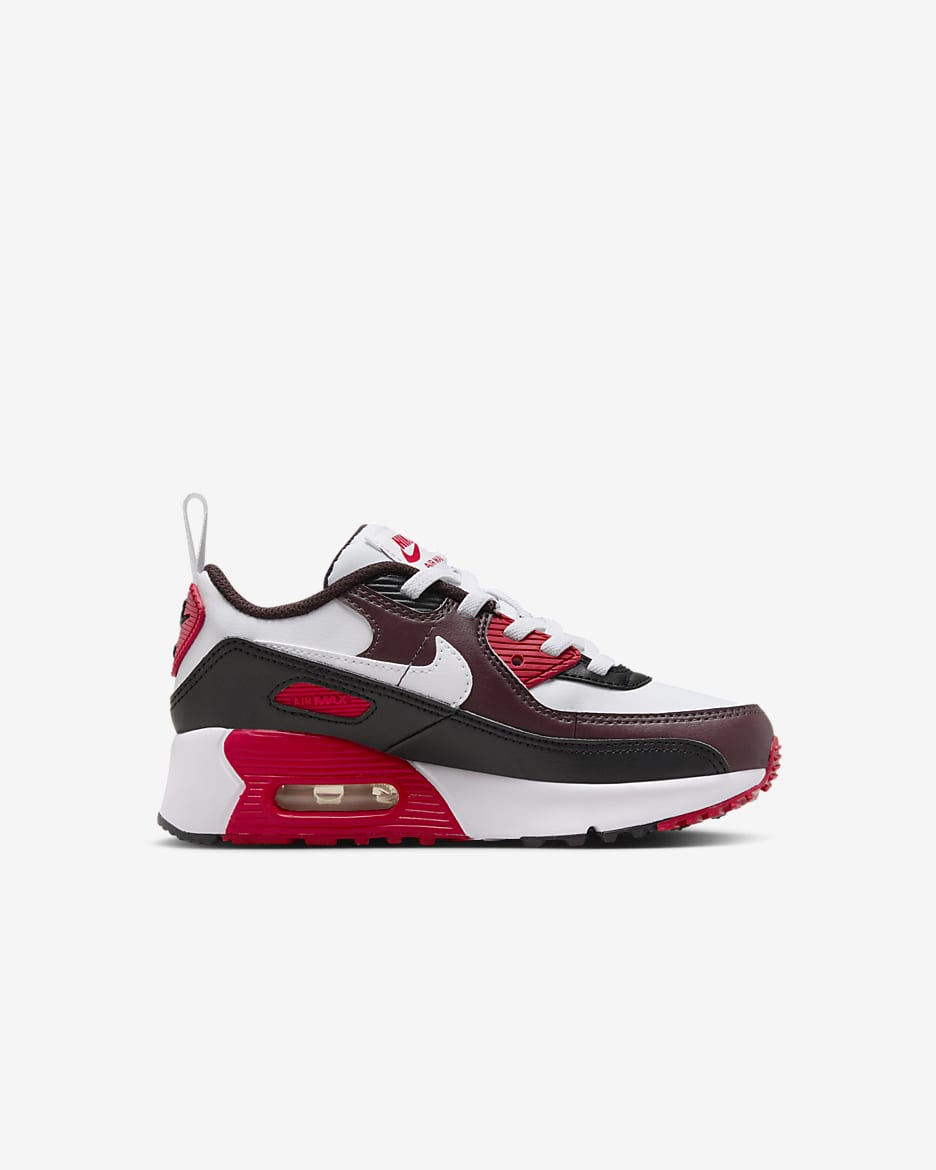 Tenis para niños de preescolar Nike Air Max 90 EasyOn - Burdeos enérgico/Negro/Rojo universitario/Blanco