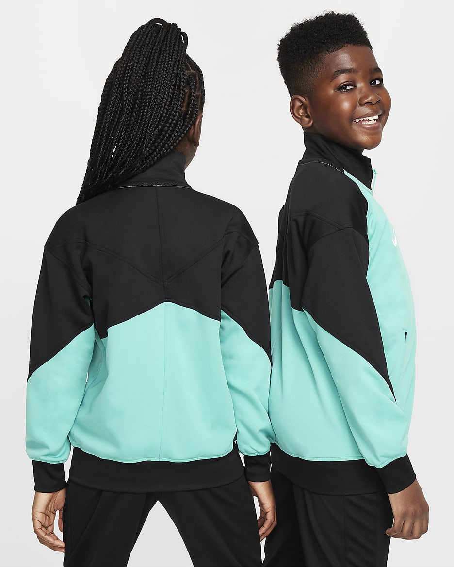 Liverpool F.C. Academy Pro Older Kids' Nike Dri-FIT Football Anthem Jacket - Washed Teal/Black/Sail