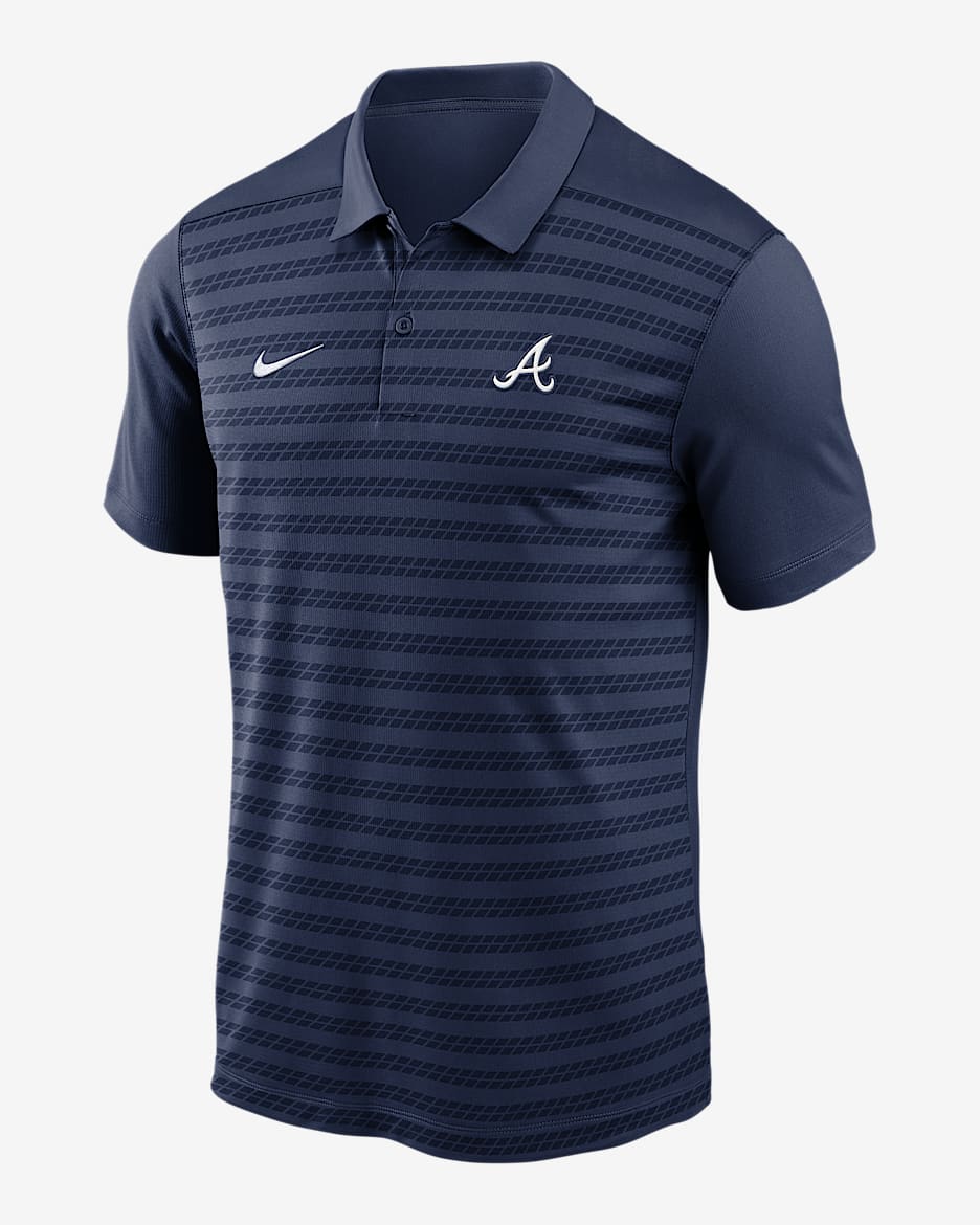 Polo Nike Dri-FIT de la MLB para hombre Atlanta Braves Authentic Collection Victory - Azul marino