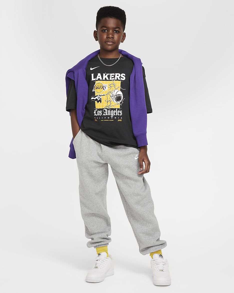 Los Angeles Lakers Courtside Older Kids' (Boys') Nike NBA Max90 T-Shirt - Black