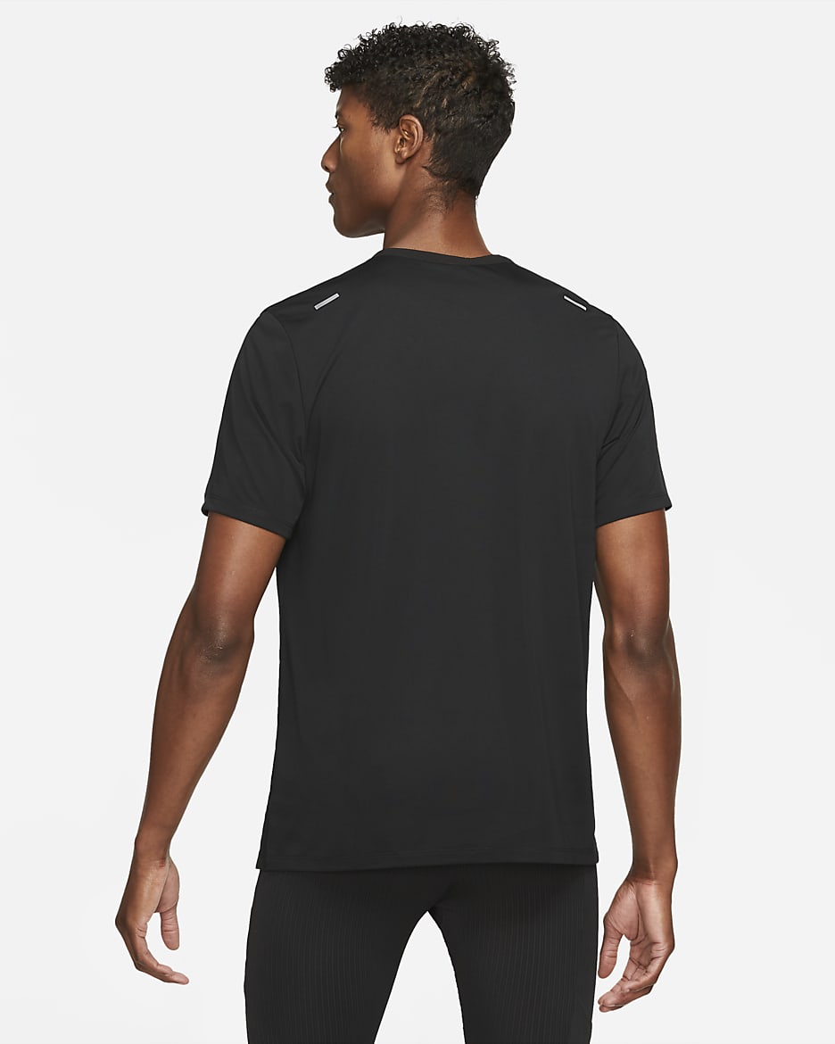 Playera de correr de manga corta Dri-FIT para hombre Nike Rise 365 - Negro