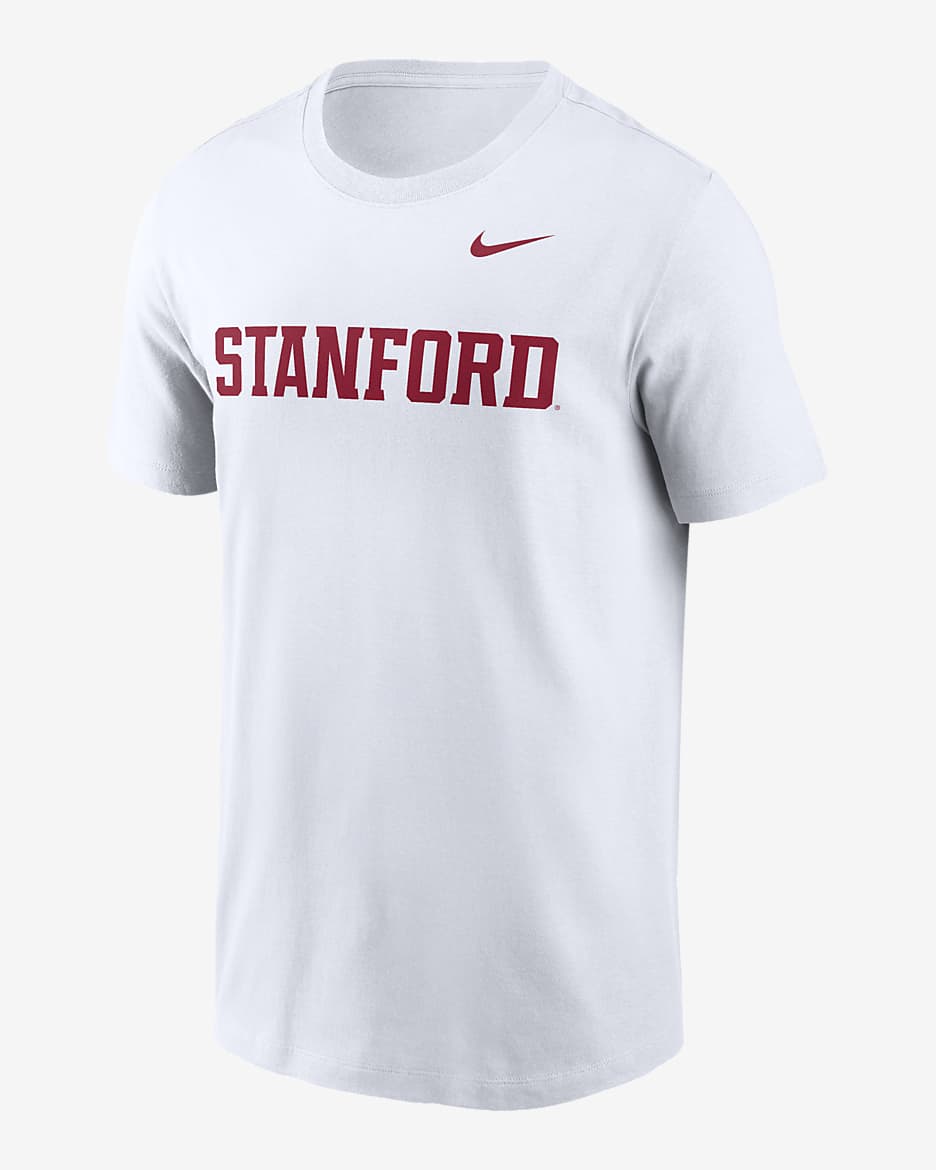 Playera universitaria Nike para hombre Stanford Cardinal Primetime Wordmark - Blanco