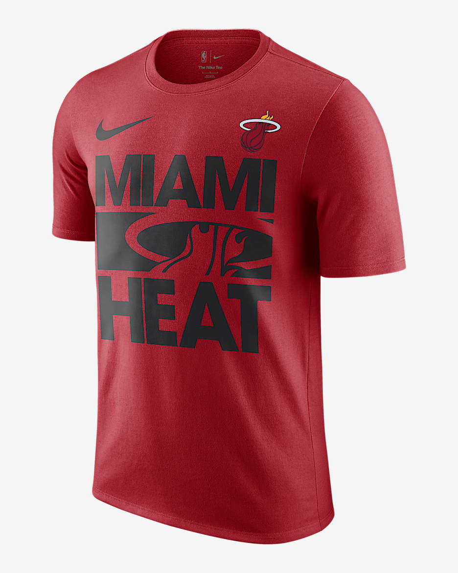 Playera Nike NBA para hombre Miami Heat Courtside - Rojo duro