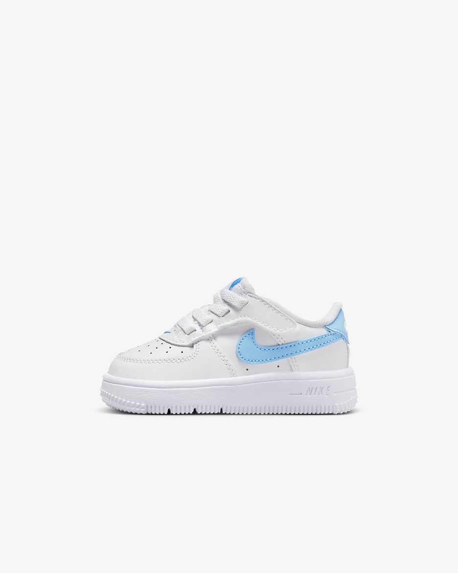 Sko Nike Force 1 Low EasyOn för baby/små barn - Vit/Vit/Aquarius Blue