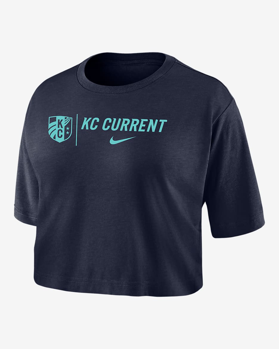 Kansas City Current Women's Nike DriFIT Soccer Cropped TShirt.