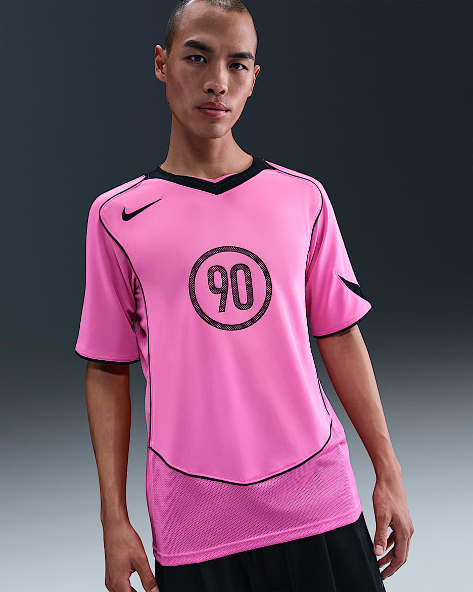 나이키 토탈 90 남성 드라이 핏 반팔 축구 탑 - 플레이풀 핑크/블랙/블랙/블랙