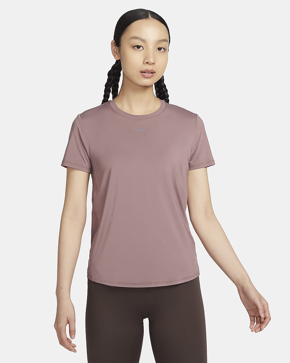 ナイキ ワン クラシック ウィメンズ Dri-FIT ショートスリーブ トップ - スモーキーモーブ/ブラック