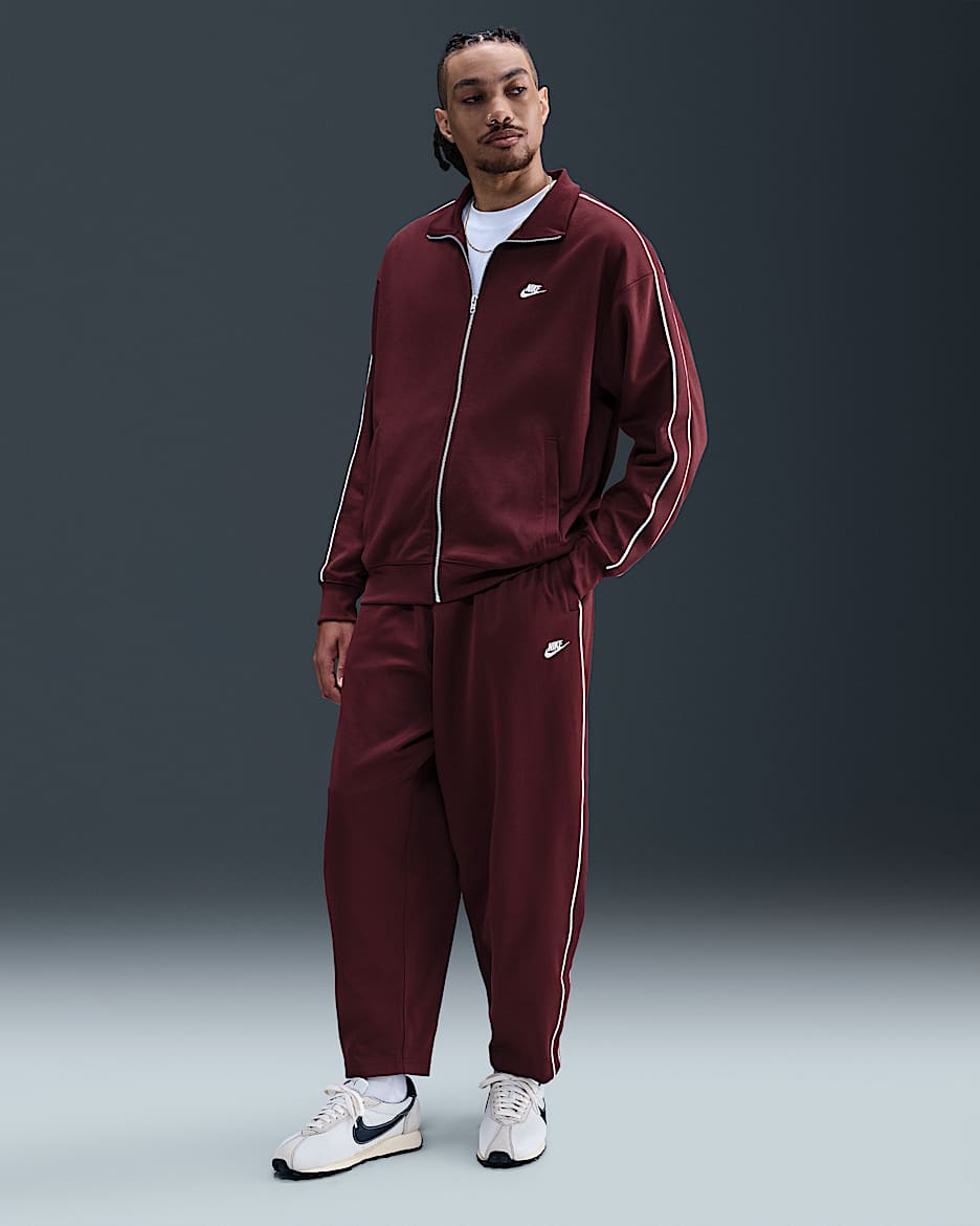 Pants deportivos de tejido Knit oversized para hombre Nike Sportswear Club - Rojo team oscuro/Vela/Blanco