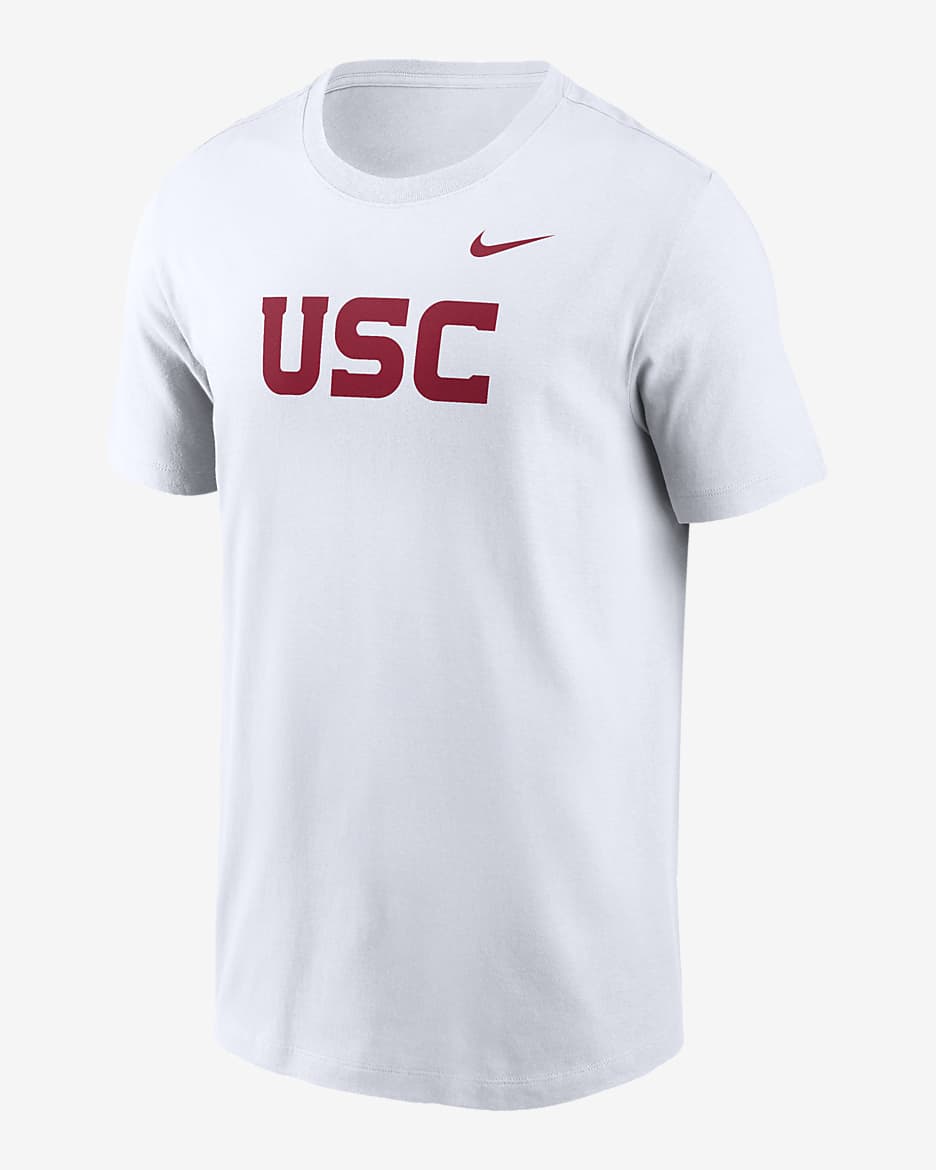 Playera universitaria Nike para hombre USC Trojans Primetime Wordmark - Blanco