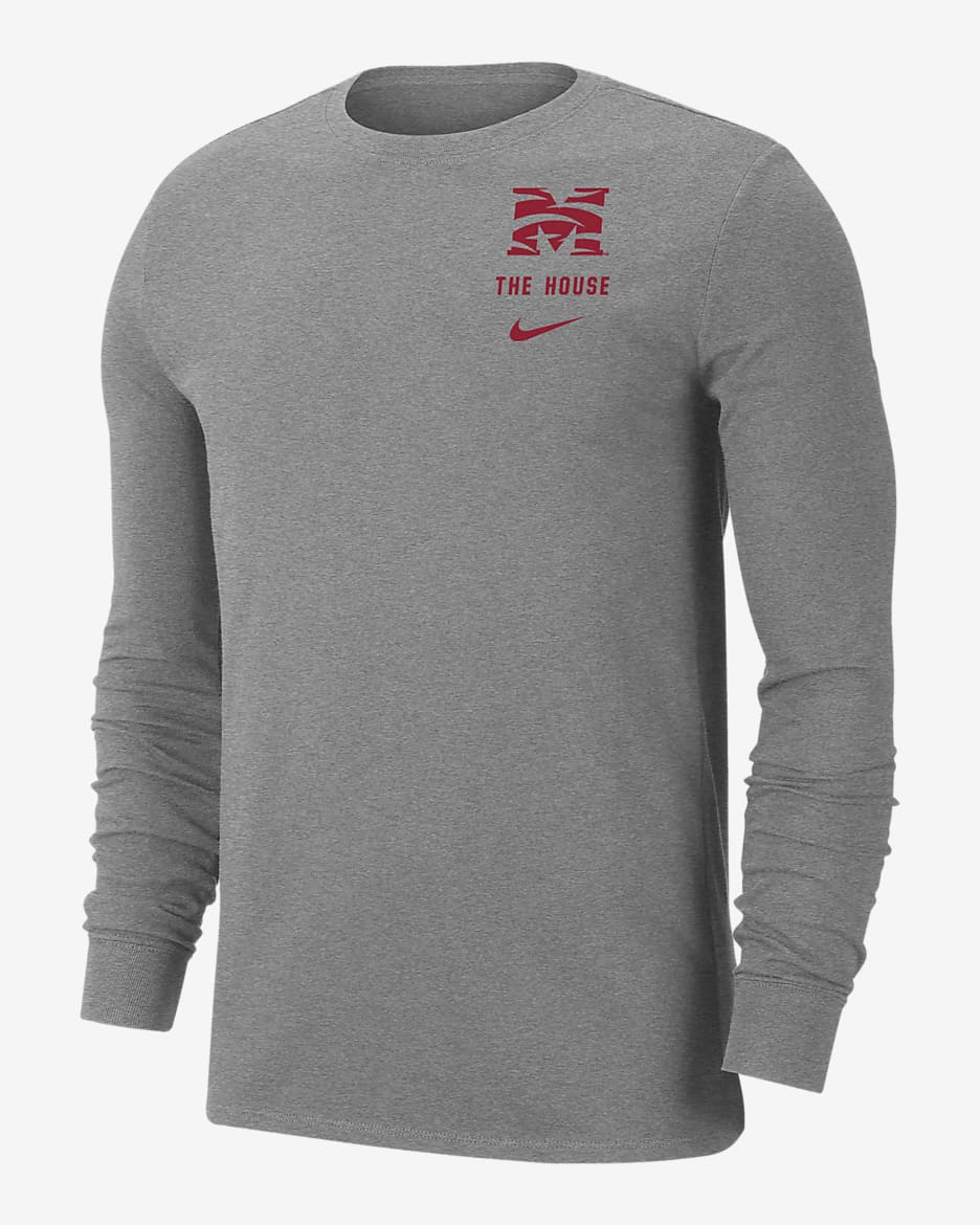 Nike College Dri-FIT (Morehouse) Men's Long-Sleeve T-Shirt - Dark Grey Heather