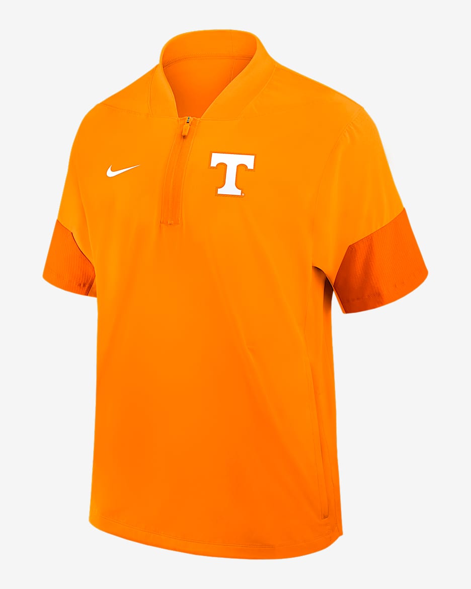 Tennessee Sideline Coach Men's Nike College 1/2-Zip Short-Sleeve Jacket - Orange