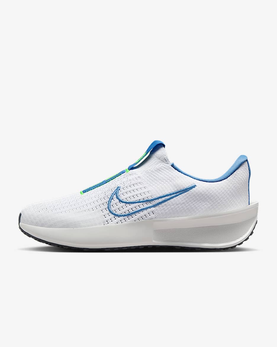 Nike Interact Run EasyOn Women's Road Running Shoes - White/Volt/Platinum Tint/Blue Beyond