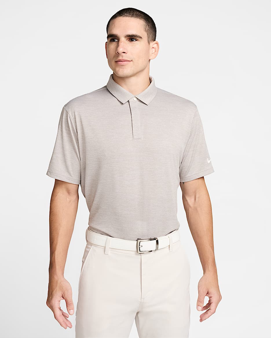 Nike Tour Men's Dri-FIT Jacquard Golf Polo - College Grey/Mink Brown/Pale Ivory