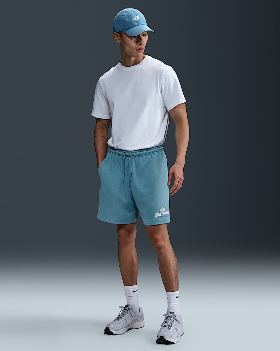 Shorts Flow de French Terry para hombre Nike Club - Denim turquesa/Denim turquesa/Polvo fotón